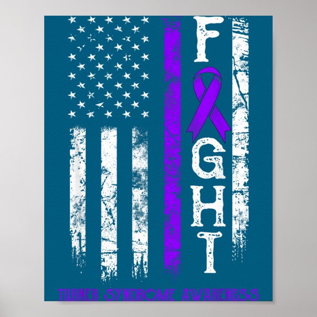 Turner syndrome warrior us flag  poster (Front)