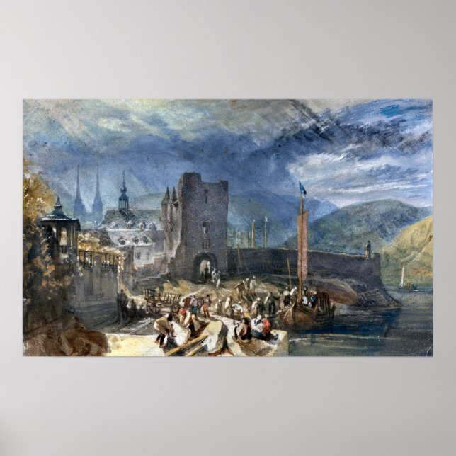 Turner - View Of Boppart With Figures On Poster (Front)