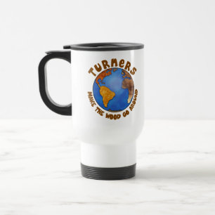 Turners Globe Funny Woodturning Earth Travel Mug