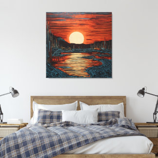  Turner's Twilight Harbour Canvas Print