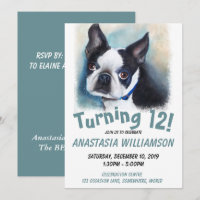Turning 12 Boston Terrier Invite