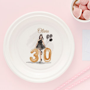turning 30, happy 30th birthday paper plate