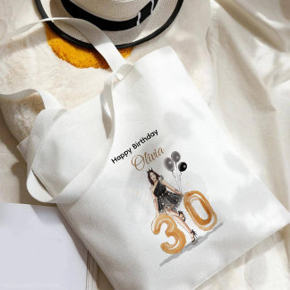 turning 30, happy 30th birthday tote bag