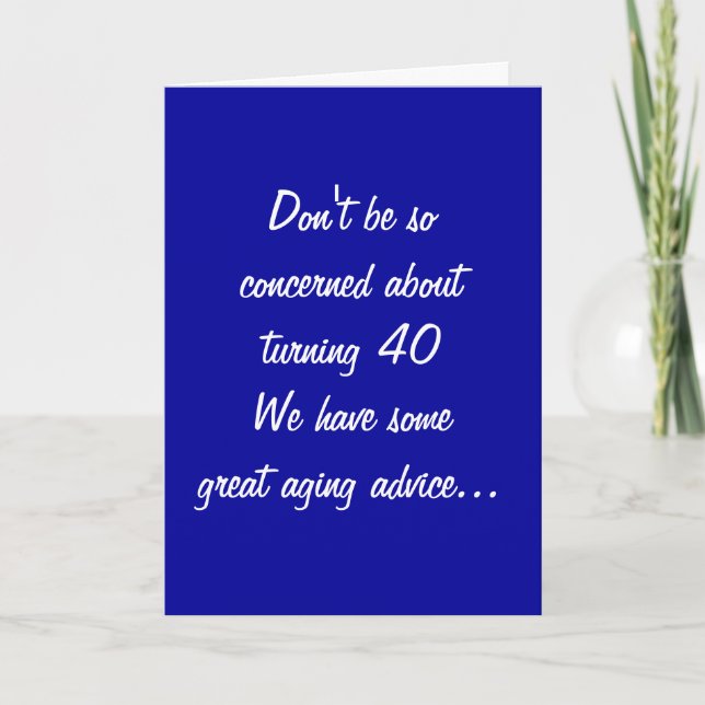 TURNING 40-DON'T WORRY CARD (Front)