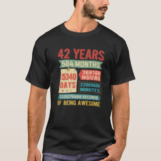 Turning 42 Years Old 42Nd Birthday Decorations Bda T-Shirt