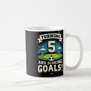 Turning 5 And Scoring Goals 5th Birthday Boy Socce Coffee Mug