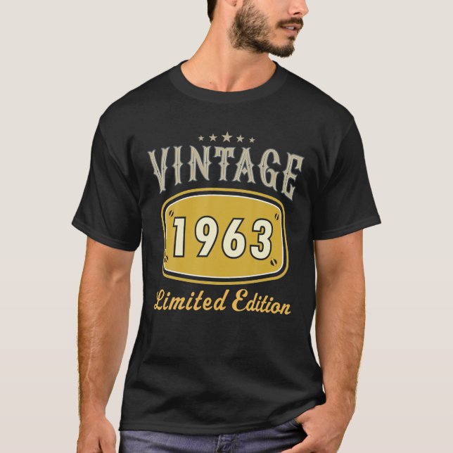Turning 60 Birthday Decorations Men 60Th Bday 1963 T-Shirt (Front)