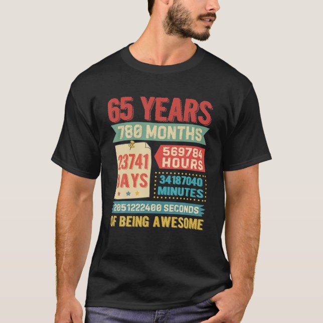 Turning 65 Years Old 65th Birthday Decorations T-Shirt (Front)