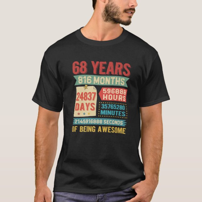 Turning 68 Years Old 68Th Birthday Decorations Bda T-Shirt (Front)