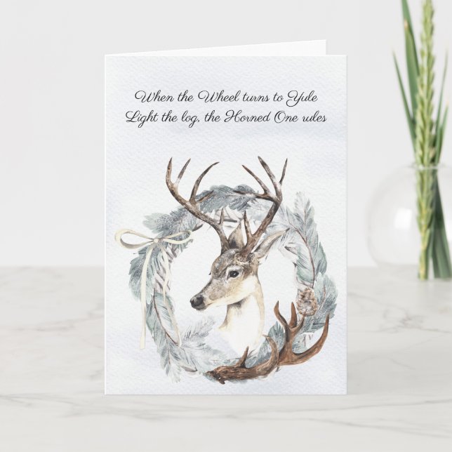Turning de la roue Deer Yule Carte de voeux (Devant)