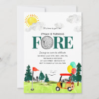 Turning FORE Golf Boy Golfing Par-tee 4th Birthday