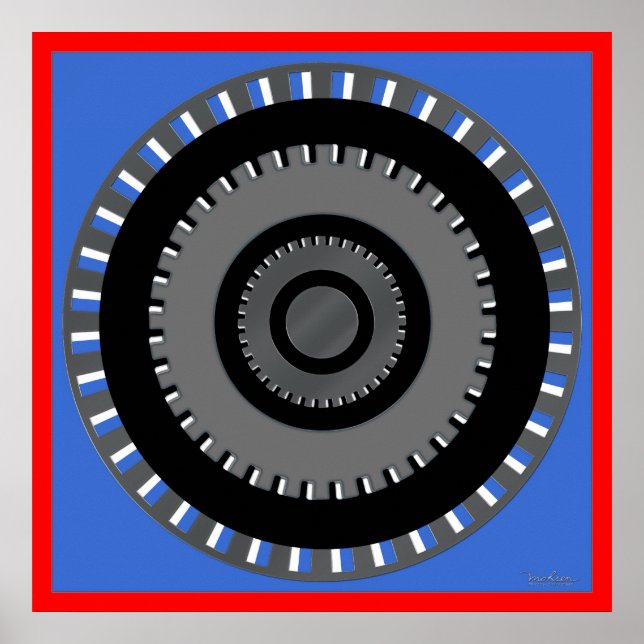 Turning Gear Optical Illusion Poster (Front)