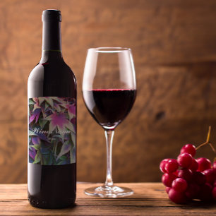 Turning Leaf Photo Personalized Wine Label