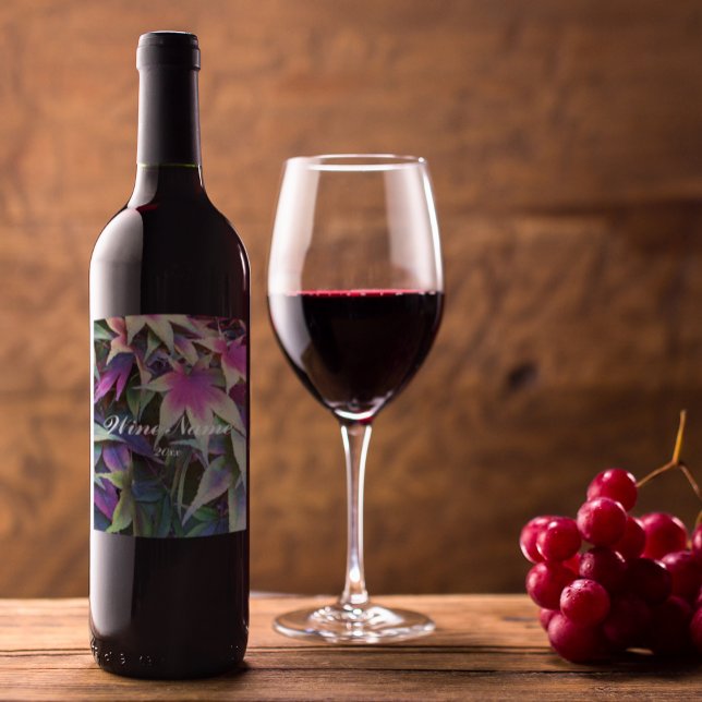Turning Leaf Photo Personalized Wine Label (In Situ Glass of Wine)