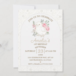 Turning One Birthday Sweet Garden Party Invitation