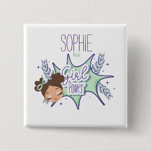 Turning one custom girls purple 2 inch square button