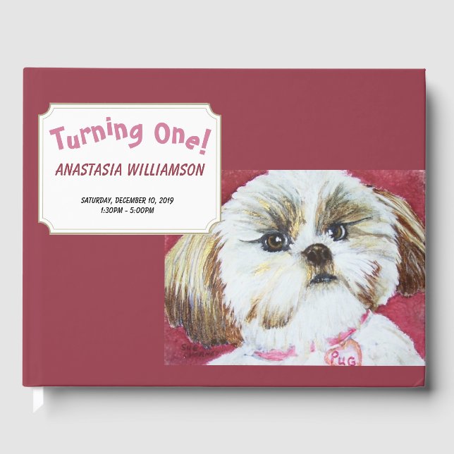 Turning One Sweet Shih Tzu Guest Book (Front)