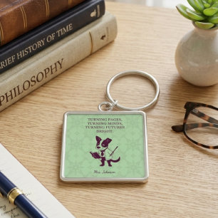 Turning Pages Turning Minds Turning Futures Bright Keychain