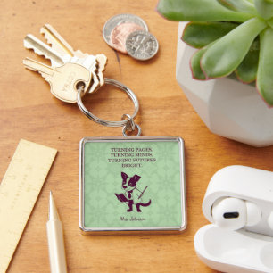 Turning Pages Turning Minds Turning Futures Bright Keychain