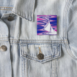 Turning waves 2 inch square button