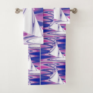 Turning waves bath towel set