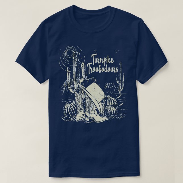 Turnpike Troubadours Desert Western Cactus Boots M T-Shirt (Design Front)