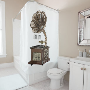 Turntable cartoon illustration 