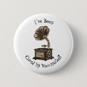 Turntable cartoon illustration 2 inch round button