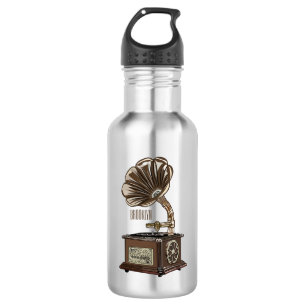 Turntable cartoon illustration  532 ml water bottle