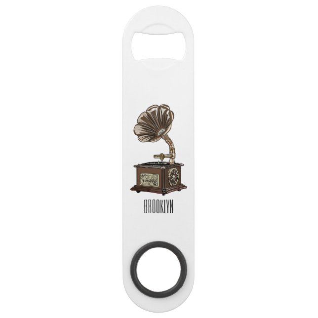 Turntable cartoon illustration  bar key (Front)