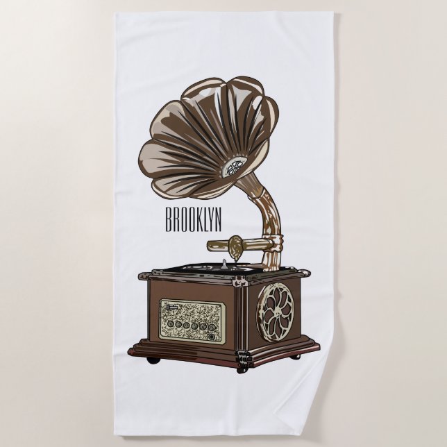 Turntable cartoon illustration  beach towel (Front)