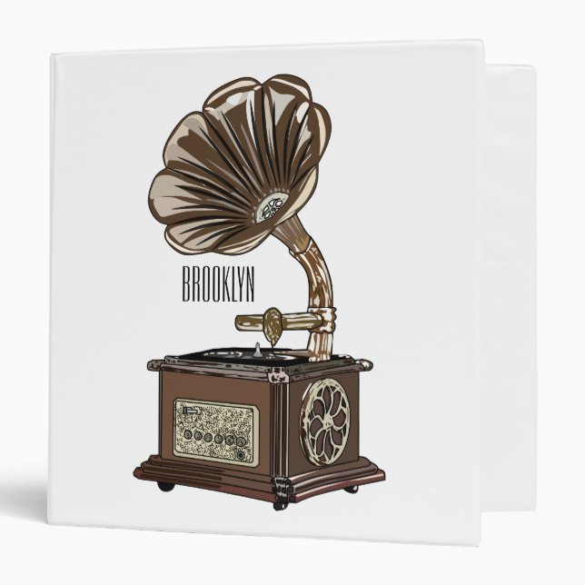 Turntable cartoon illustration  binder (Front/Inside)