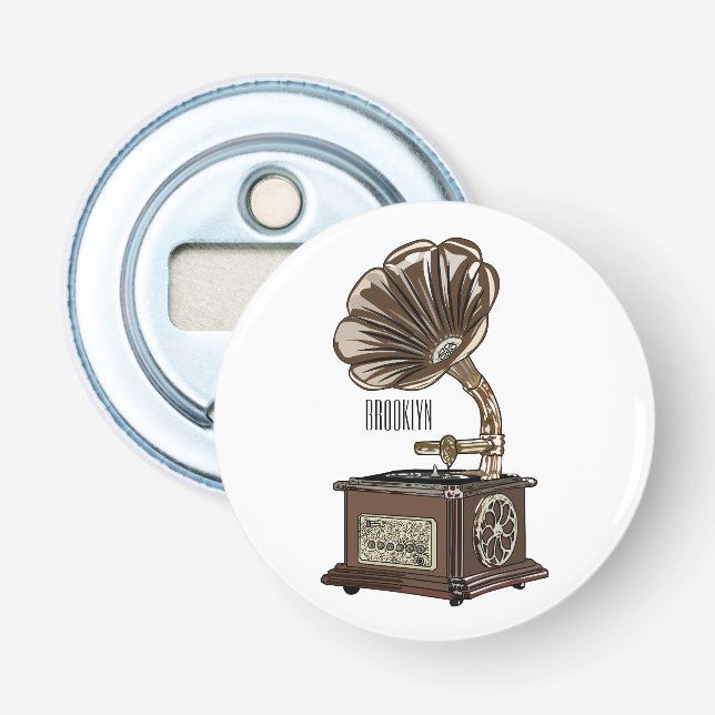 Turntable cartoon illustration  bottle opener (Front)