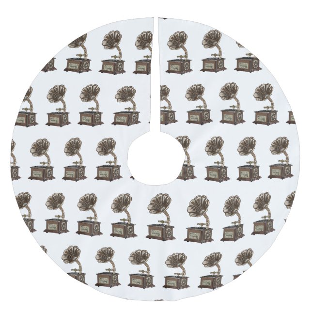 Turntable cartoon illustration  brushed polyester tree skirt (Front)