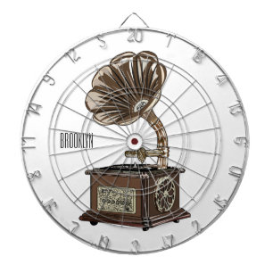 Turntable cartoon illustration  dartboard