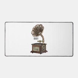 Turntable cartoon illustration  desk mat