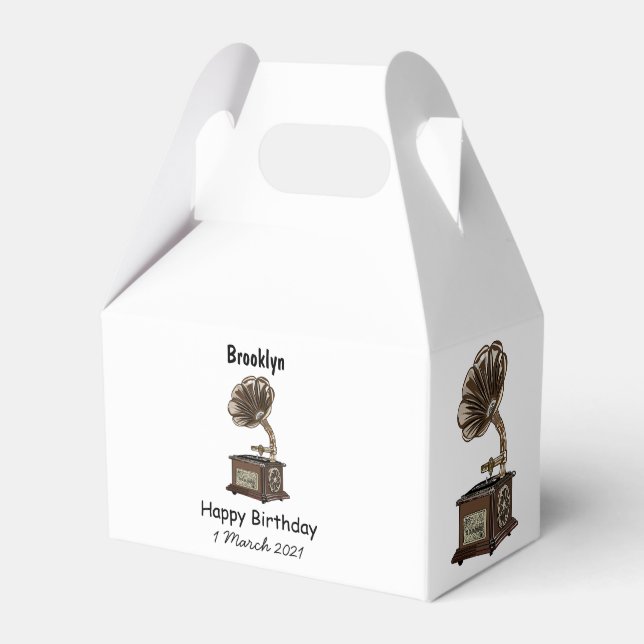 Turntable cartoon illustration favor box (Front Side)