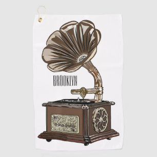 Turntable cartoon illustration  golf towel