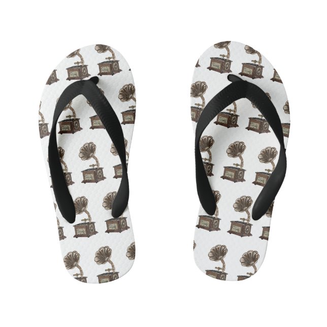 Turntable cartoon illustration  kid's flip flops (Footbed)