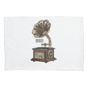 Turntable cartoon illustration  pillowcase