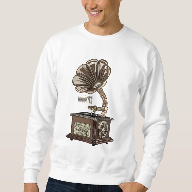 Turntable cartoon illustration  sweatshirt (Front)