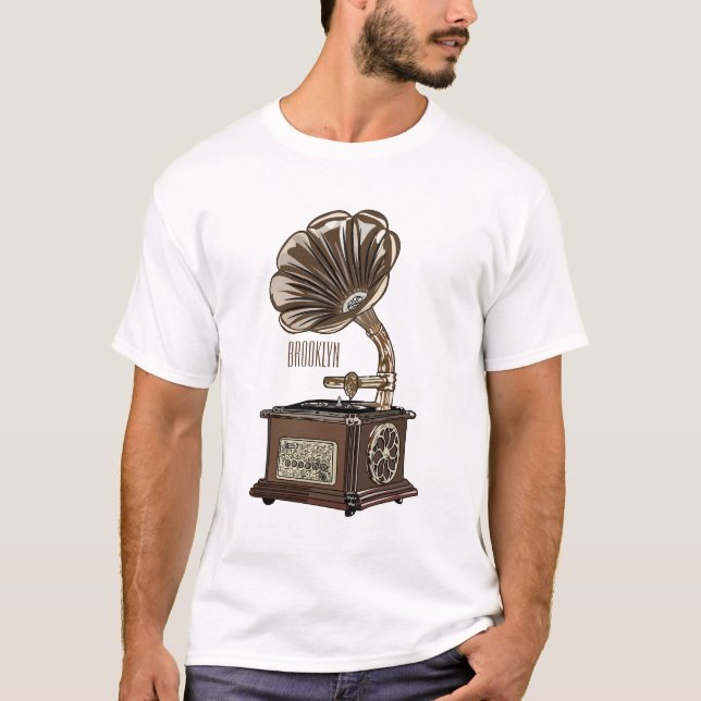 Turntable cartoon illustration  T-Shirt (Front)