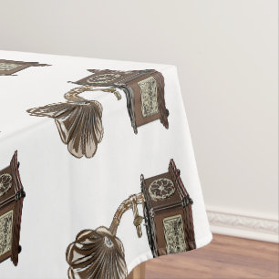 Turntable cartoon illustration  tablecloth