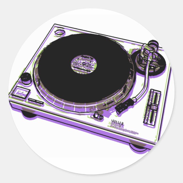 Turntable Classic Round Sticker (Front)