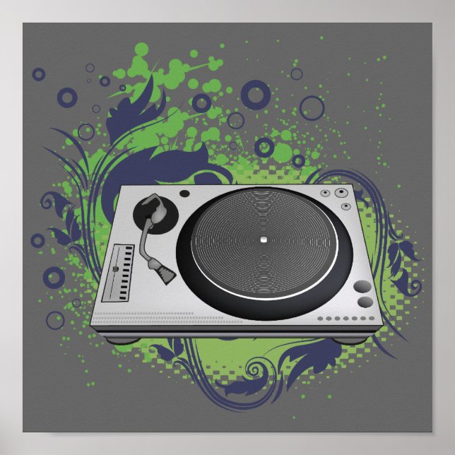 turntable deejay  vector poster (Front)