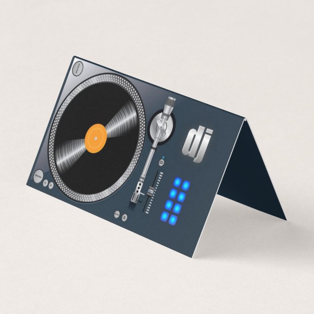 turntable dj folded business card (Front)