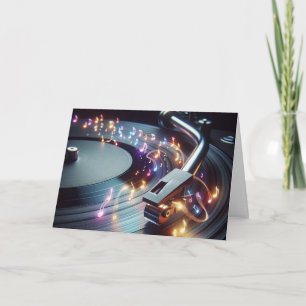 Turntable Music For Birthday Card