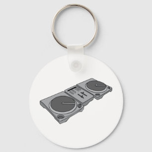 Turntable Phonograph Record Player DJ Keychain