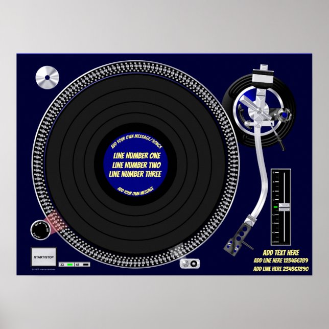 Turntable Poster 24" x 18"  (You Can personalize) (Front)