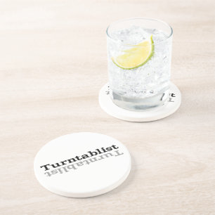 Turntablist ʇsılqɐʇuɹn⊥ coaster